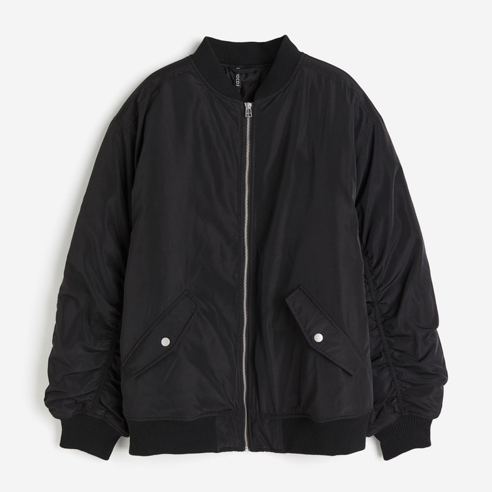 Black oversized Bomber Jacket